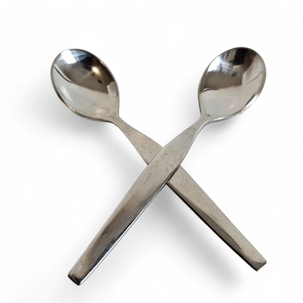 Demitasse Spoons Set of 2 18/8 Stainless Steel Elegant Espresso Coffee Tea